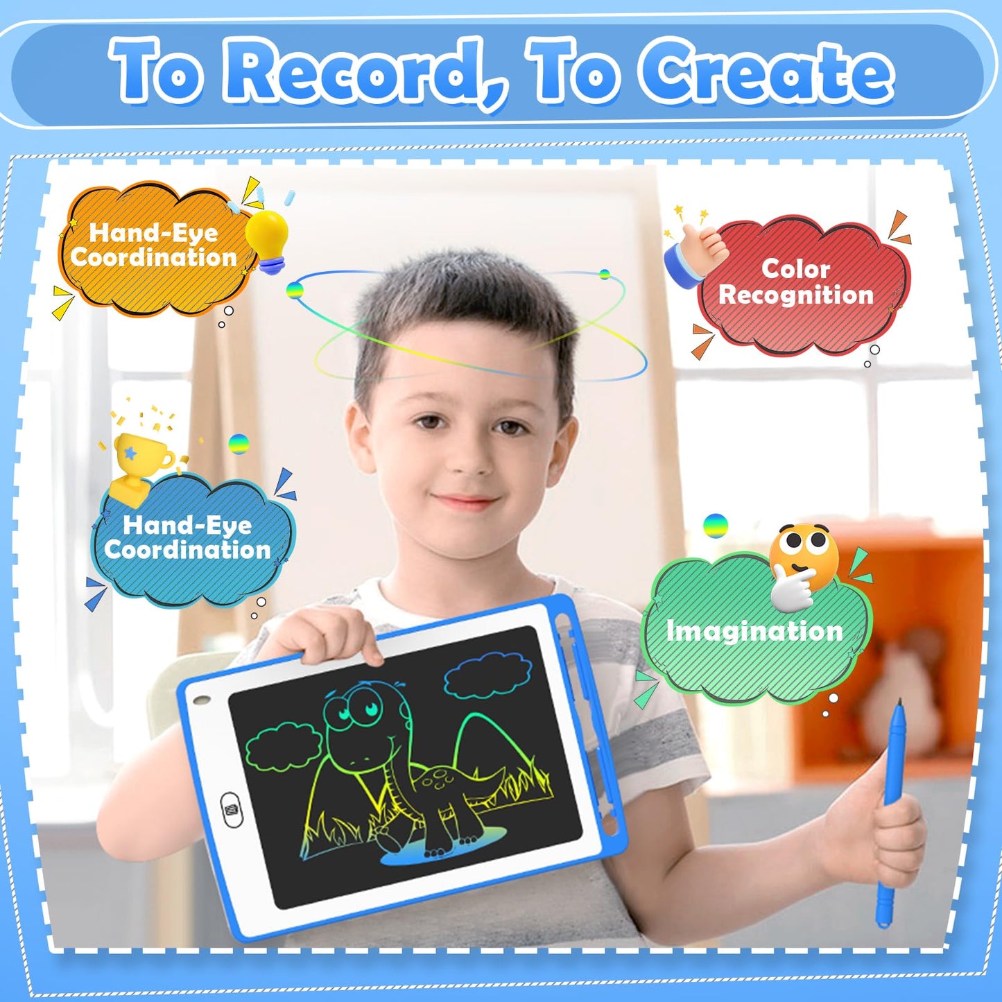 LCD Writing Tablet for Kids, 8.5 Inch Colorful Doodle Board Drawing Tablet, Educational Learning Toys Birthday Gifts for Boys Girls Age 3 4 5 6 7 8 (12 Pack)