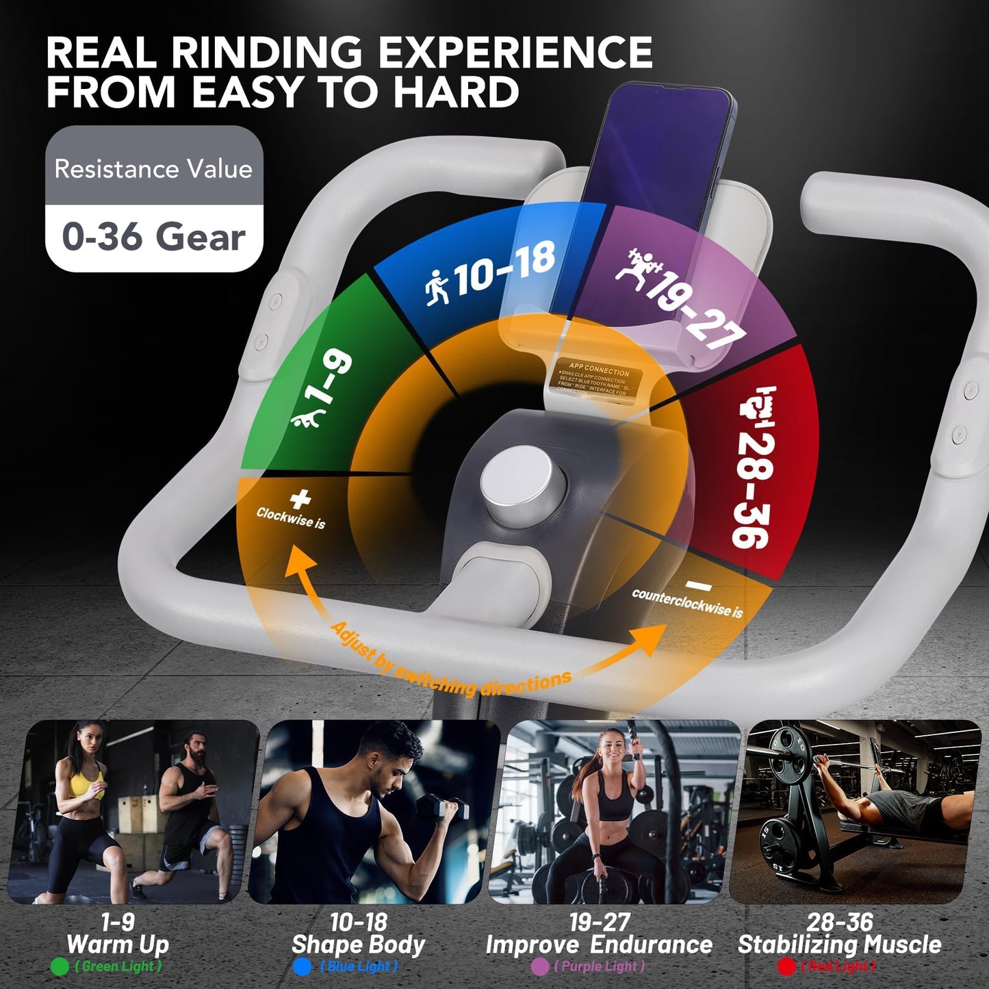 GarveeLife Exercise Bike, Smart Indoor Cycling Bike, Exercise Bike for Home with Magnetic/Auto Resistance, App Data Tracking