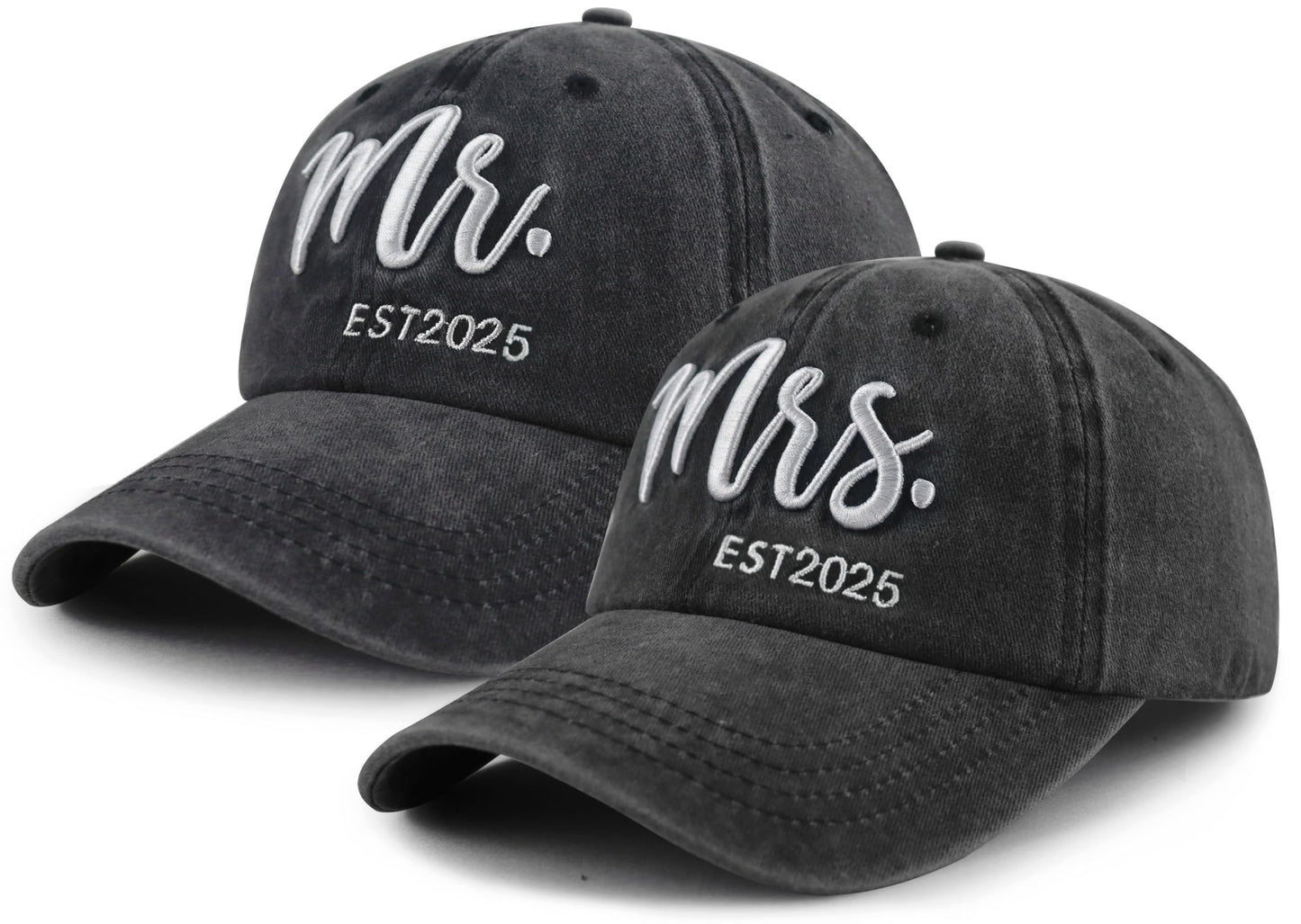Mr and Mrs Gifts 2025, Funny Embroidered Bride and Groom Hat, Matching Mr Mrs Baseball Cap, Christmas Birthday Wedding Engagement Gifts for Couples