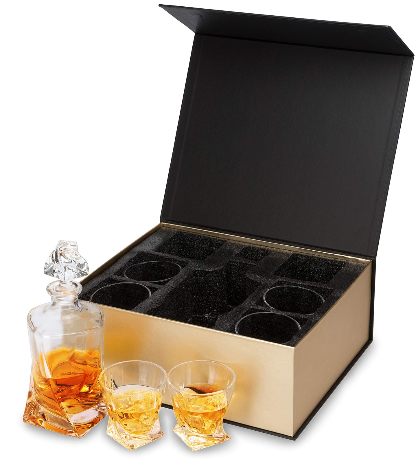 KANARS Whiskey Decanter Set, Premium Crystal Liquor Decanter with 6 Old Fashioned Glasses for Cocktail Scotch Bourbon Irish Whisky Alcohol, Unique Men Gifts for Christmas Housewarming Birthday
