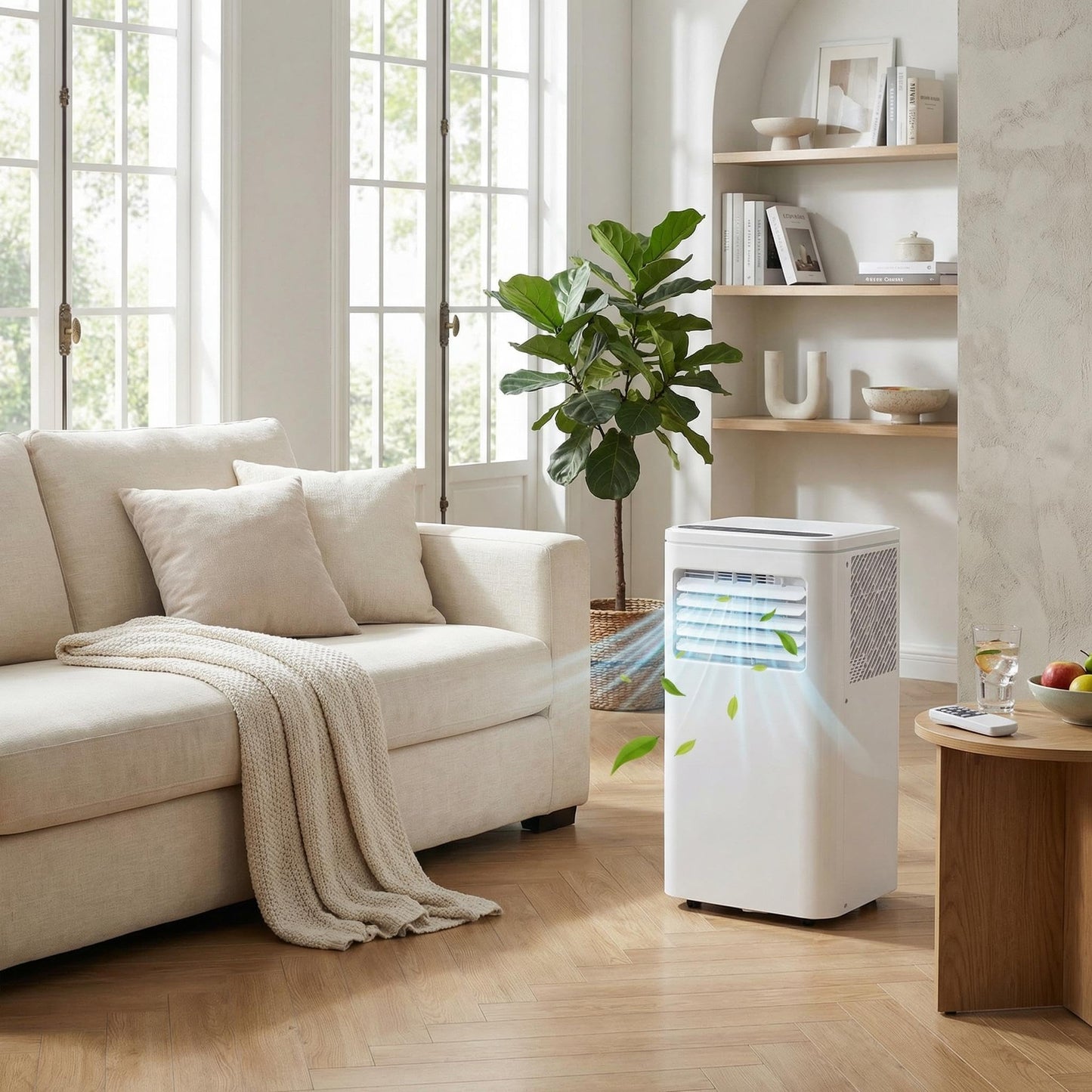 10,000 BTU Portable Air Conditioners, 4-in-1 Modes Up to 450 Sq.Ft., Portable AC Unit with Cool, Fan, Dehumidifier, Sleep, 24H Timer, Remote & Installation Kit, for Bedroom