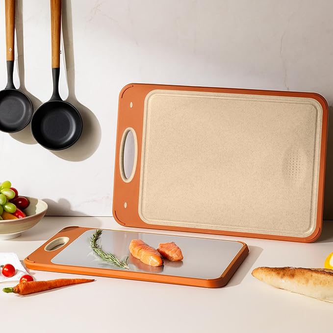 2 in 1 Stainless Steel Cutting Board with Handle 2 Packs Women Her Sister Aunt Wife Hustband Lady Auntie Titi Bestie Soul Happy Christmas Xmas Birthday Gifts Cool Unique Aesthetic 30 40 60 70 Year Old