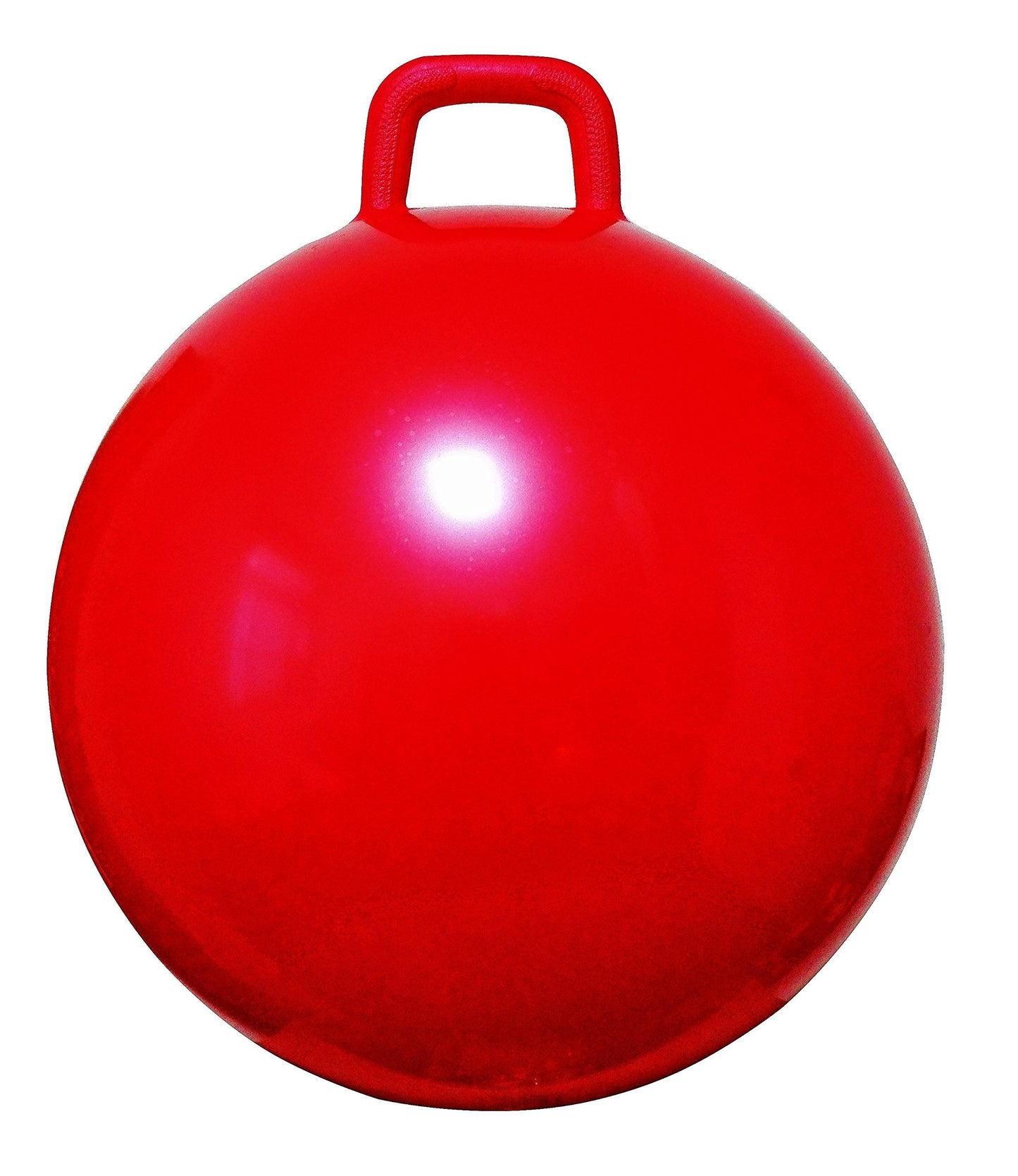 AppleRound Space Hopper Ball with Air Pump, 18in/45cm Diameter for Age 3-7, Kangaroo Bouncer, Hippity Hoppity Hop Ball for Children, Plain Color (Red)