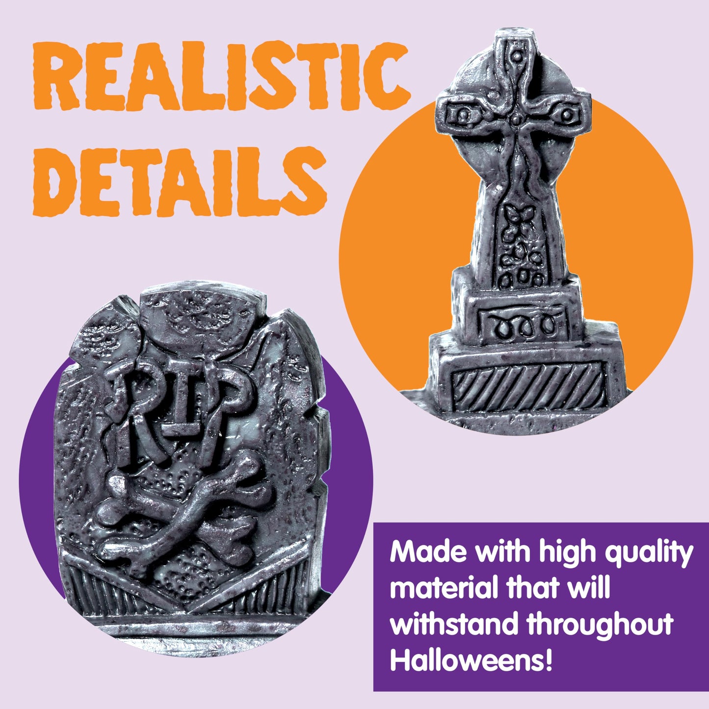 JOYIN 12 Pcs Halloween Miniature Tombstones Graveyard Decorations Outdoor, RIP Headstone with Skull Cross Design for Halloween Cemetery Yard Lawn Outdoor Indoor Decorations (Stone Gray)