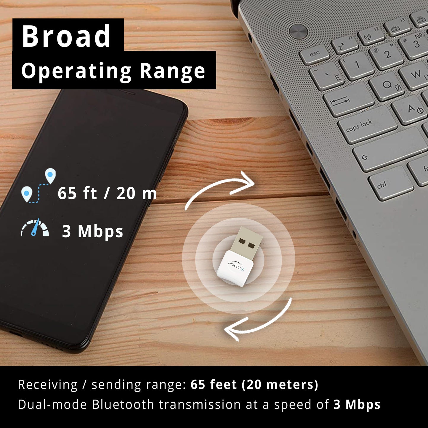 Hideez Usb Bluetooth Adapter For Pc, Macos, Linux, Chromeos, Raspberry Pi - Low Energy, Long Range Bluetooth Adapter For Mouse,