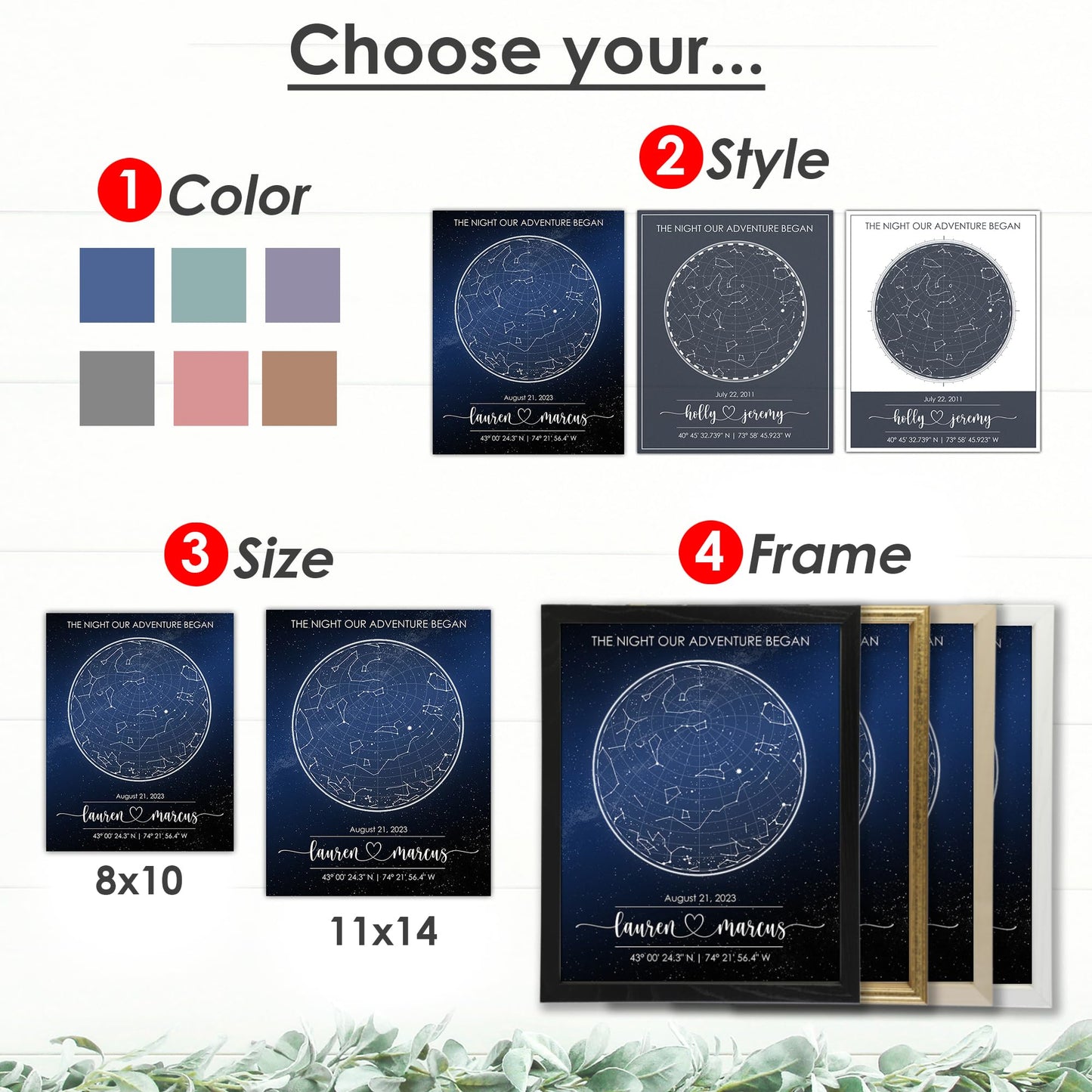 Custom Star Map for Specific Date Art Print | Personalized Star Map | Night Sky Constellation | Anniversary Gifts for Women | Unique Gift for Father's Day, Weddings, Girlfriends, Boyfriends