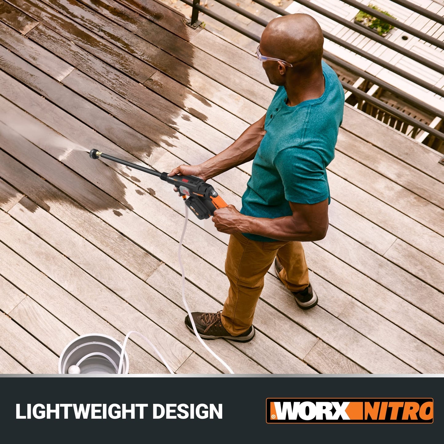Worx Nitro Hydroshot 20V 710PSI Light-Duty Electric Pressure Washer with Brushless Motor Cordless, Lightweight, 5-in-1 Portable Power Cleaner, Power Share Compatible – Battery & Charger Included