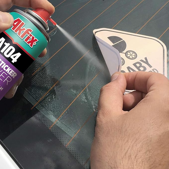 Akfix A104 Sticker Remover Spray - Cleaning Labels on Wood, Glass & Plastic - Safe Decal Remover for Tape, Residue, Gum and Stain Marker, Glue Eraser with Citrus Oil Spray | 6.7 Oz. 24 Pack