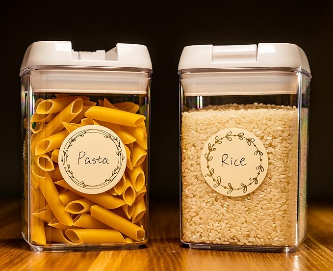 MONEST Waterproof & Oil Resistant Jar & Lid Stickers - Pantry/Canning, Spice & Bottle Labels (Golden Flower)
