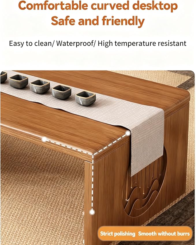 Ekjkldo Japanese Folding Coffee Table, Low Coffee Table for Sitting on The Floor, Japanese Floor Table No Assembly Small Coffee Tables for Living Room Tatami Tea Room Dining Bedroom 31.5 Inch