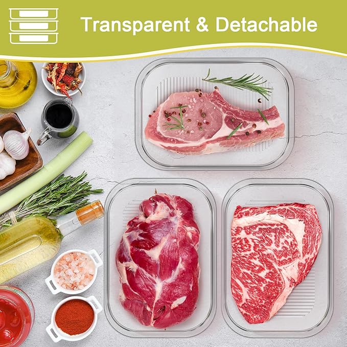 2 Pcs Deli Meat Container for Fridge, Stackable Bacon Lunch Meat Container for Refrigerator, Food Storage Boxes with 2 Lids for Cold Cuts, Cheese, LunchMeat, Salami, Meal Prep Containers, BPA Free