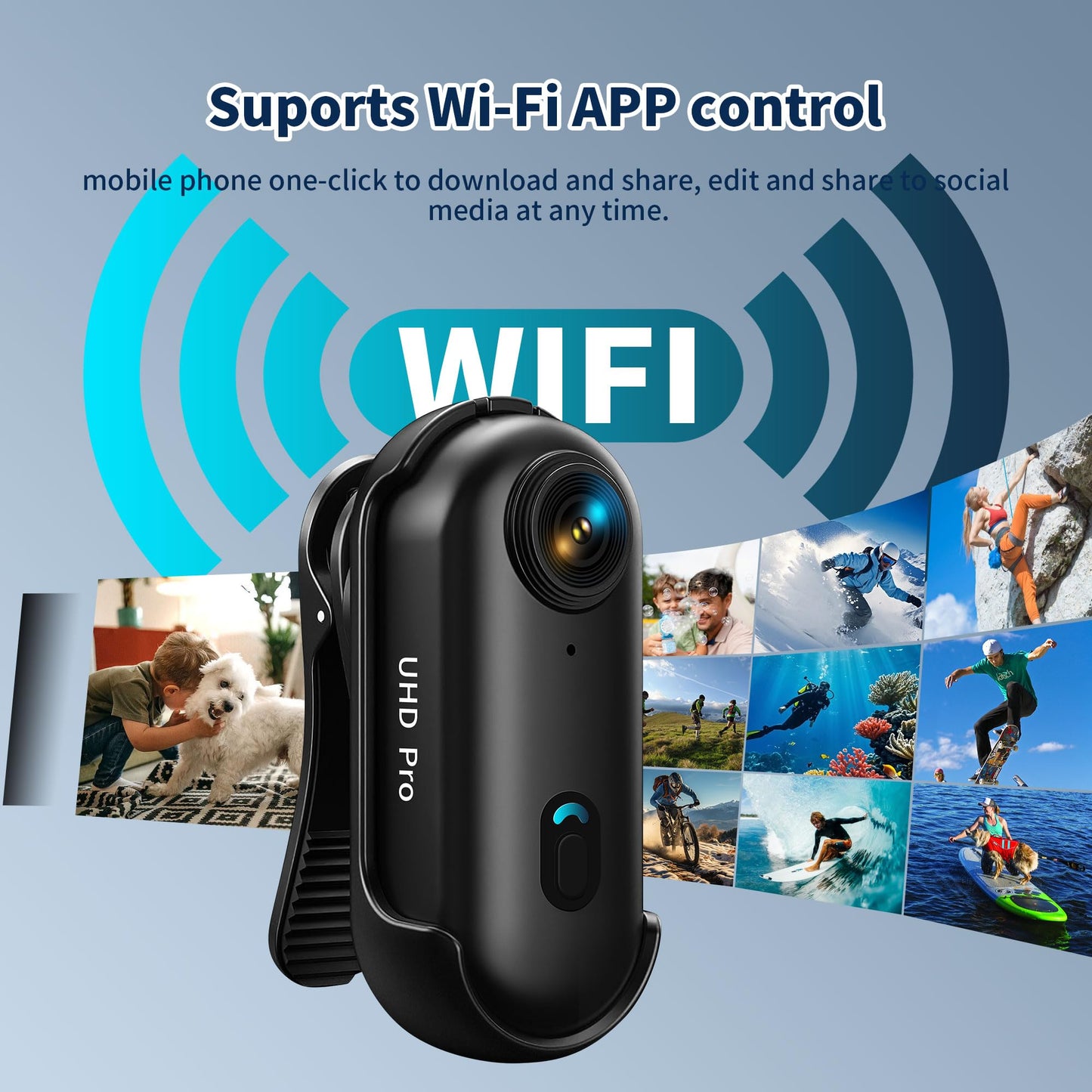 4K Mini Body Camera, Wearable Action Body Cam, Sports Action Camera,Thumb Size Hands-Free Recording Body Worn Camera, Premium Po