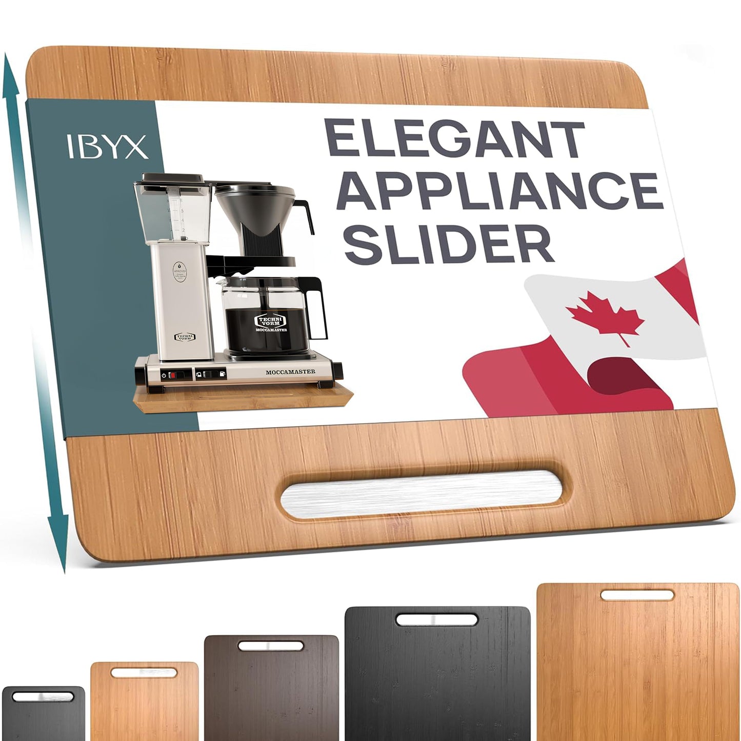 Ibyx Elegant Sliding Tray for Your Coffee Maker & Heavy Kitchen Appliances - Sturdy, Slides Easily from Under The Cabinet (Natural, 13βW x 10.5βD)
