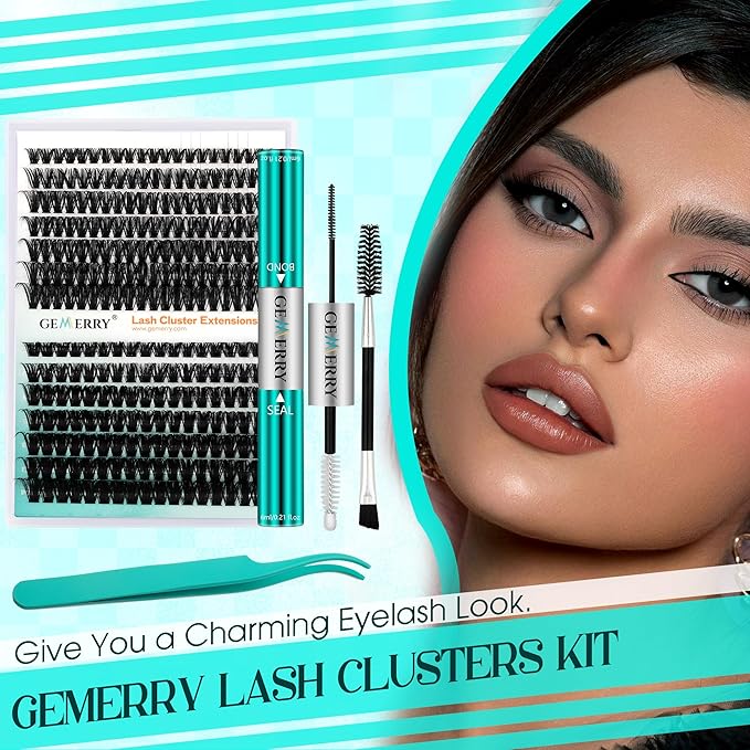 Eyelash Clusters Fluffy Lash Clusters Thick 280pcs Cluster Eyelash Extensions DIY At Home Individual Lashes Cluster Lashes by GEMERRY(100P-10-18mm)