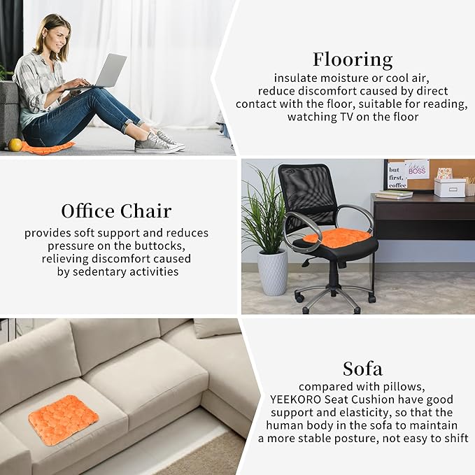 YEEKORO Inflatable Seat Cushion, Lightweight Camping Air Sitting Pad with Repair Cloths, Waterproof Air Seat Cushion, Portable Push-Press Seat Cushion for Airplane Travel Hiking Office Stadium Seat