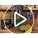 OBALY Glass Cocktail Shaker Stainless Steel Leak-Proof Lid Boston Shaker Martini Shaker Beginner Bartender Kit with Jigger...