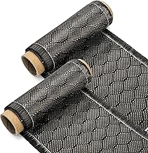 ZENFUN 2 Rolls Bee Hive Carbon Fiber Fabric, 4 Inch x 5 Feet Black Carbon Fiber Cloth, 2 x 2 Twill Weave 3k/ 220g Sheet fo...