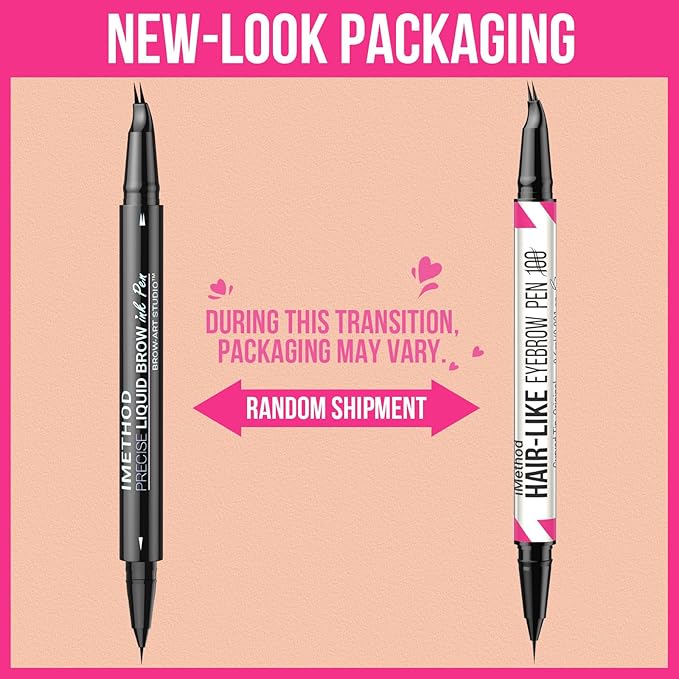 iMethod Curved Eyebrow Pen - 2-in-1 Dual-Ended Eyebrow Pencil with Curved Tip and Precise Brush-Tip, Microblading Eyebrow Pen for Natural Hair-Like Brows, Long Lasting, Blonde