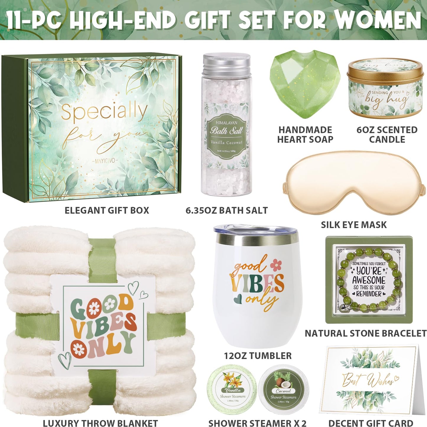 Birthday Gifts for Women Self Care Gifts, Relaxing Spa Gifts Baskets Get Well Soon Gifts Care Package for Women with Blanket, Unique Gifts Idea for Mom Mother Her Wife Girlfriend Best Friend Sister