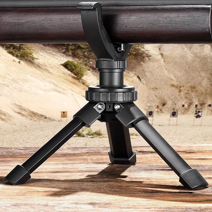 CVLIFE Shooting Rest Tripod - Adjustable Height, 360 Degree Rotation, V Yoke Stand - Portable Rifle Rest for Target Shooting, Hunting and Outdoor Activities