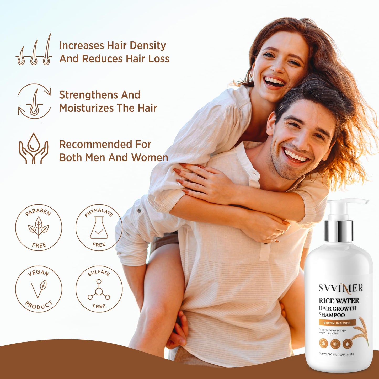 Svvimer Rice Water Hair Growth Shampoo - Thickening Shampoo with Biotin for Hair Loss and Thinning Hair