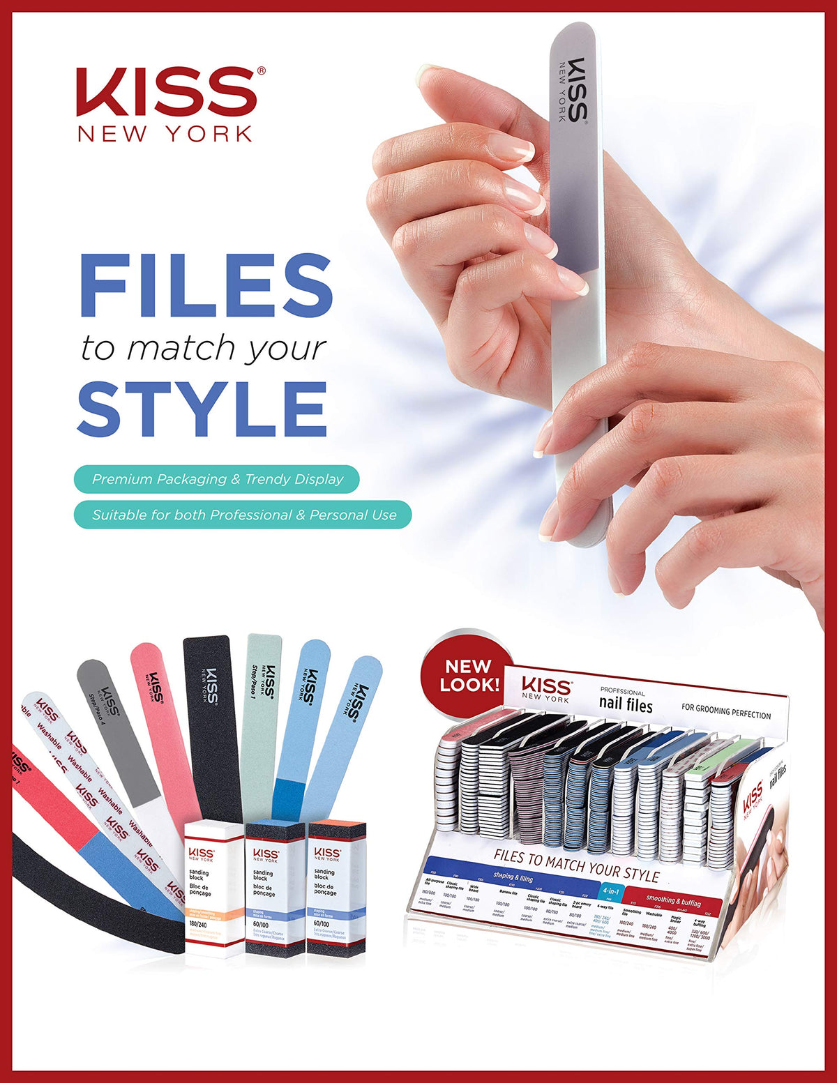 KISS Nail File 4 Way Ultra Shiner (12pcs) F222