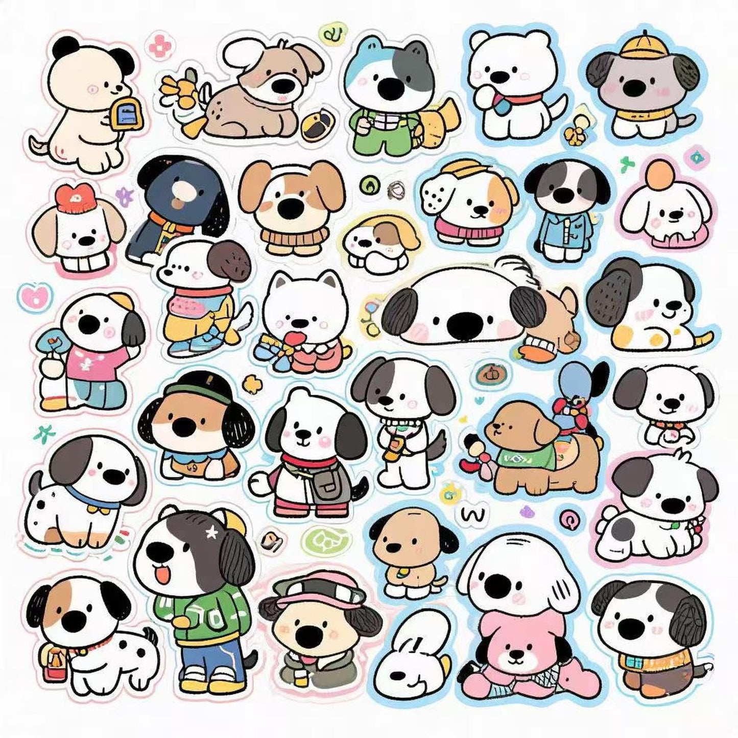 100pcs Cute Cartoon Dog for Kids Laptops,Aesthetic Vinyl Waterproof Stickers for Water Bottle Computer Journal Luggage Skateboard -Like New