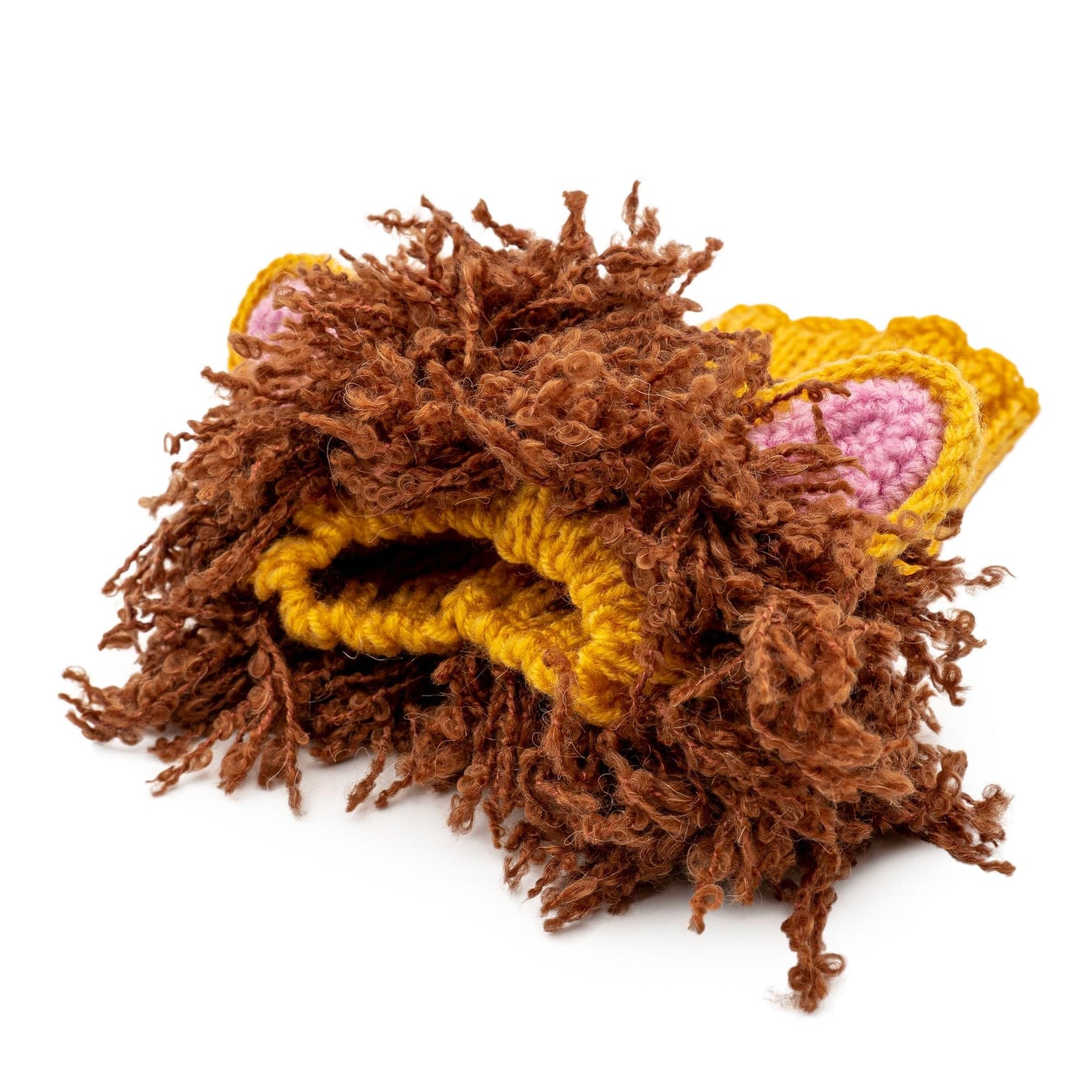 Zoo Snoods Lion Costume - Knit Mane Dog Snood Ear Wrap for Pets, Warm Neck Cover for Halloween and Winter (Medium)