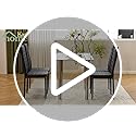 Karl home Dining Chairs Set of 4, PU Leather Balck Kitchen Chairs with Padded High Back & Foot Cap Protection for Dining K...