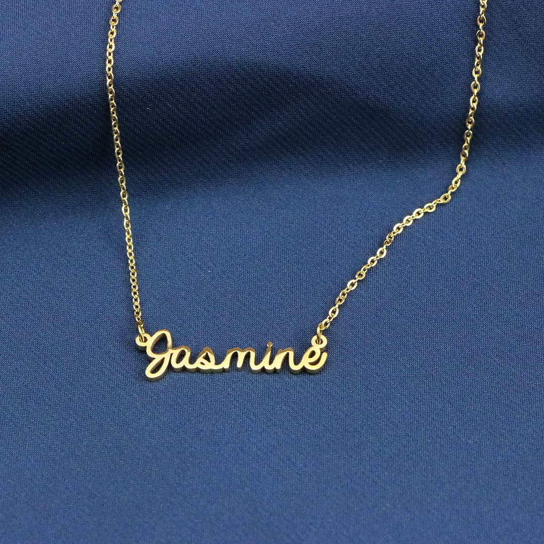 Awegift Women Jewelry Name Necklace Big Initial Gold Plated Best Friend Women Gift for Her Rosemary