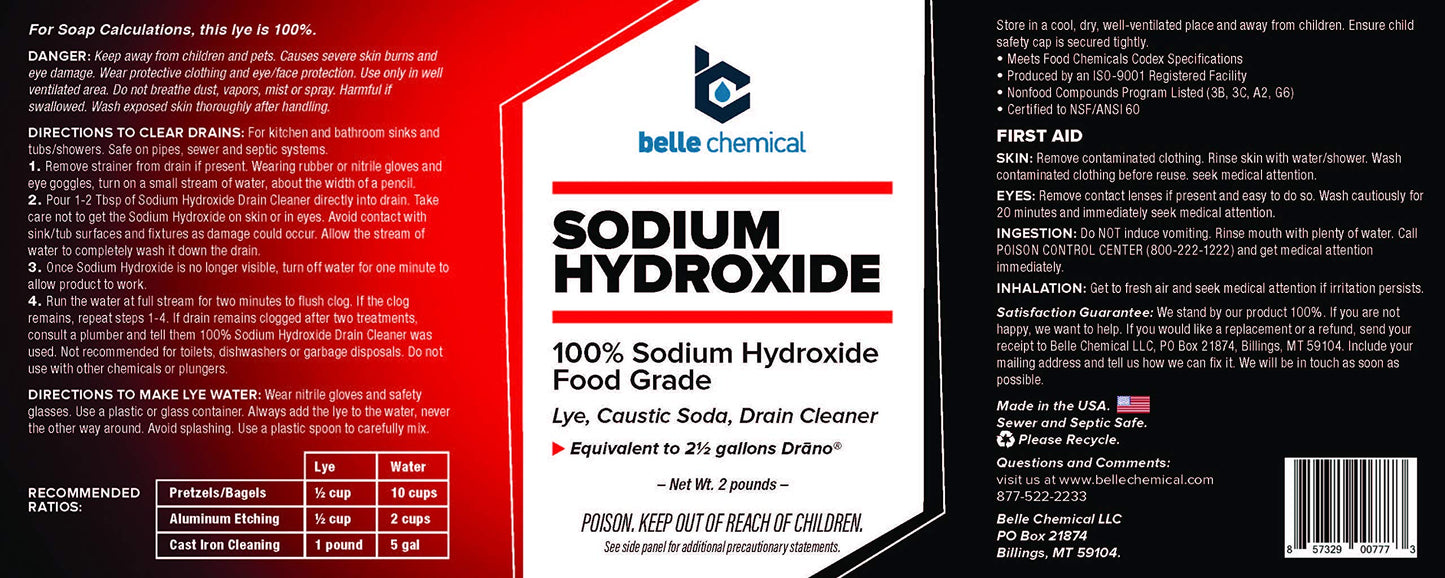 Sodium Hydroxide - Pure - Food Grade (Lye, Caustic Soda) (10 Pounds)