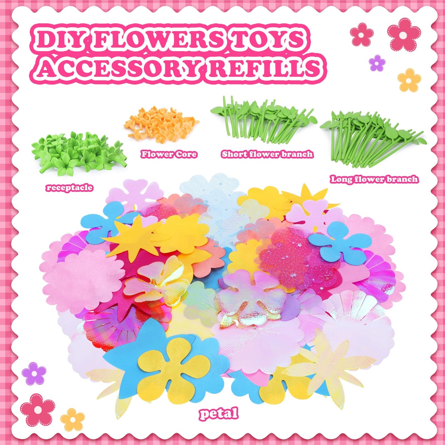 Sumsoltic 36-Piece DIY Fabric Flower Bouquet Accessories Kit - Craft Flower Accessories for Creative Floral Arrangements