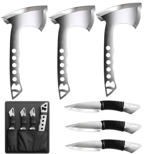 Crown Display Throwing Axes & Axe Throwing Knives Set | Axe Game with, Axes and Hatchets & Knives | Made in The USA I Outdoor Games for Adults and Family