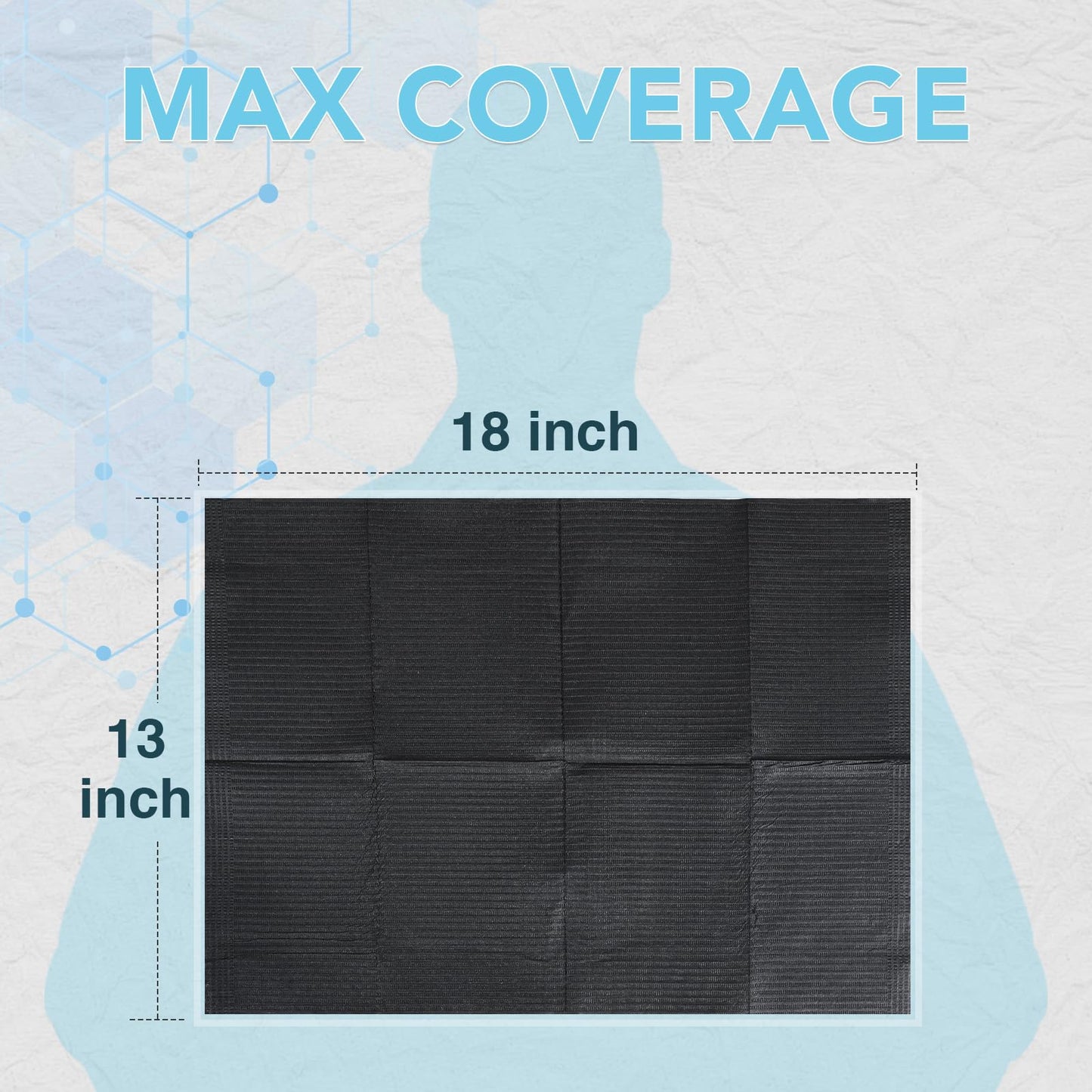 80 Pack Disposable Dental Bibs 13"x18", 3-Ply Waterproof Tattoo Bibs Sheet for Nail Salon, Dental Clinic, Feeding, Tattoo Shop (Black)