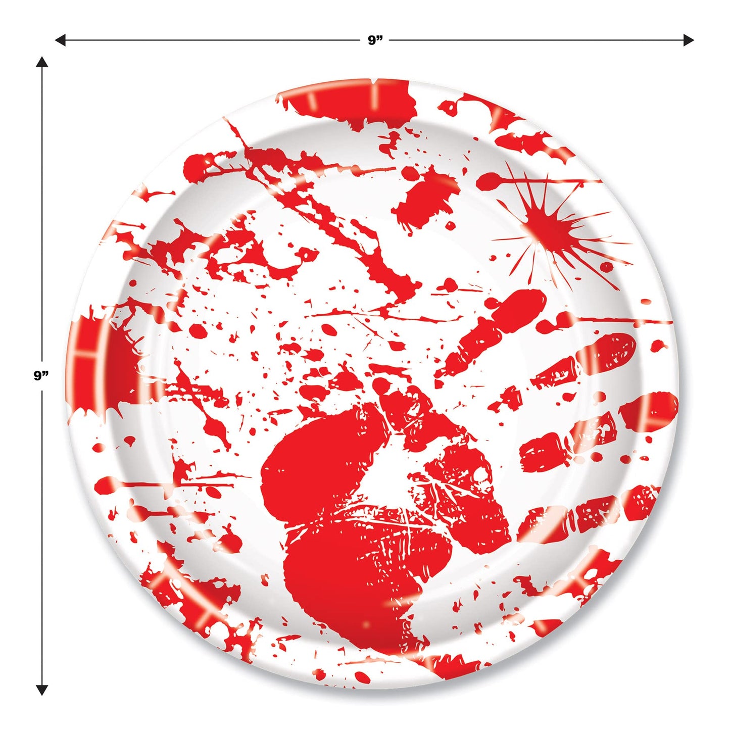 Beistle Bloody Handprints 9 Inch Plates