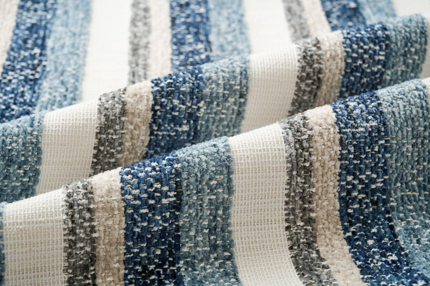 Zealax Modern Farmhouse Decorative Pillow Covers 18x18 Inch Boho Throw Pillows Neutral Soft Chenille Couch Cushion Covers, Set of 2 Velvet Striped Accent Pillows Cases for Sofa Bed Living Room, Blue