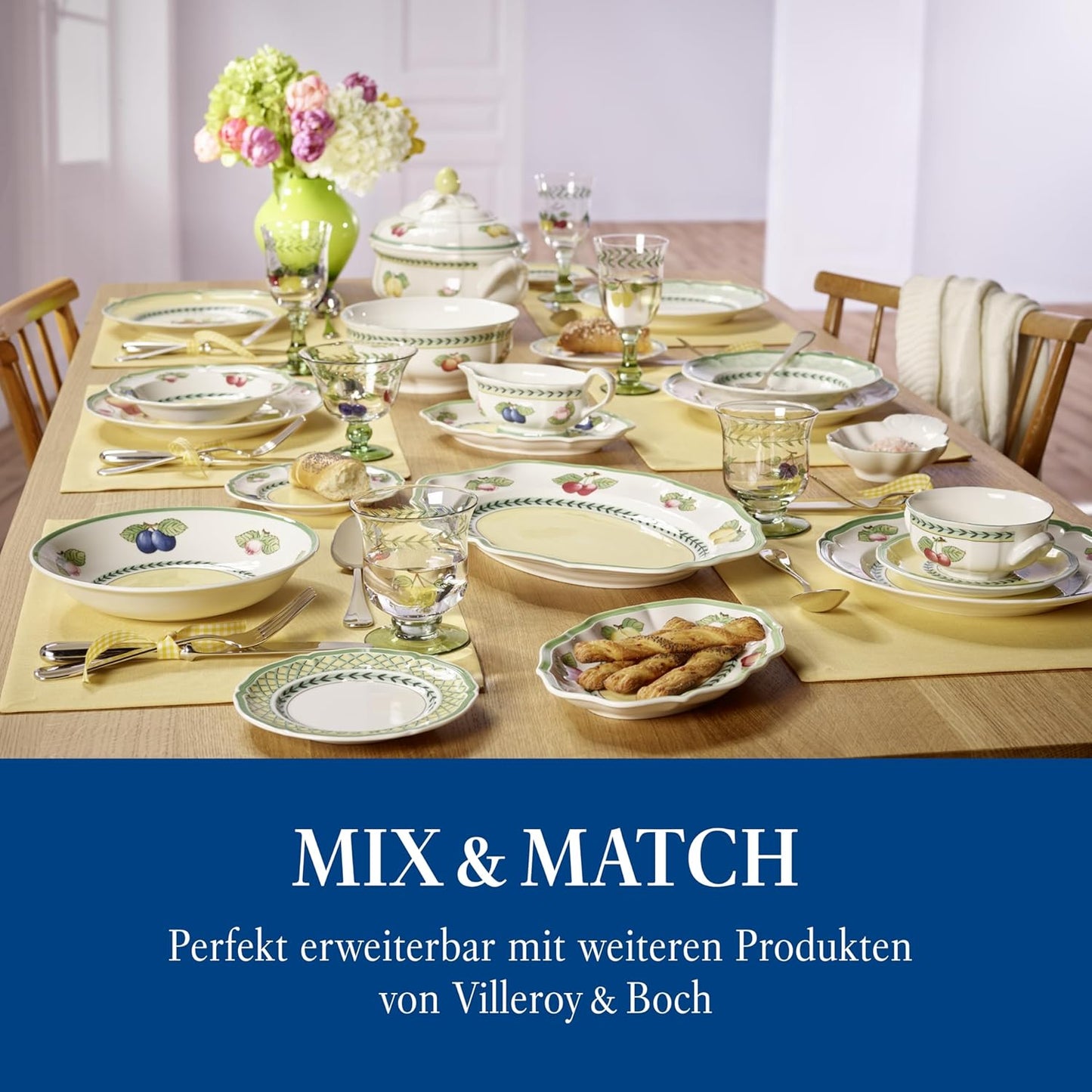 Villeroy Boch French Garden 10-2281-1240 & Fleur Breakfast Cup, 0.35 Litre