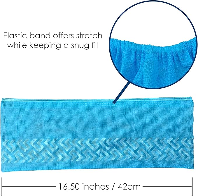 FancyStyle Shoe Covers 200 Pack Disposable Blue Boot & Shoe Covers. Reusable Premium Durable Booties with Non Slip Treads