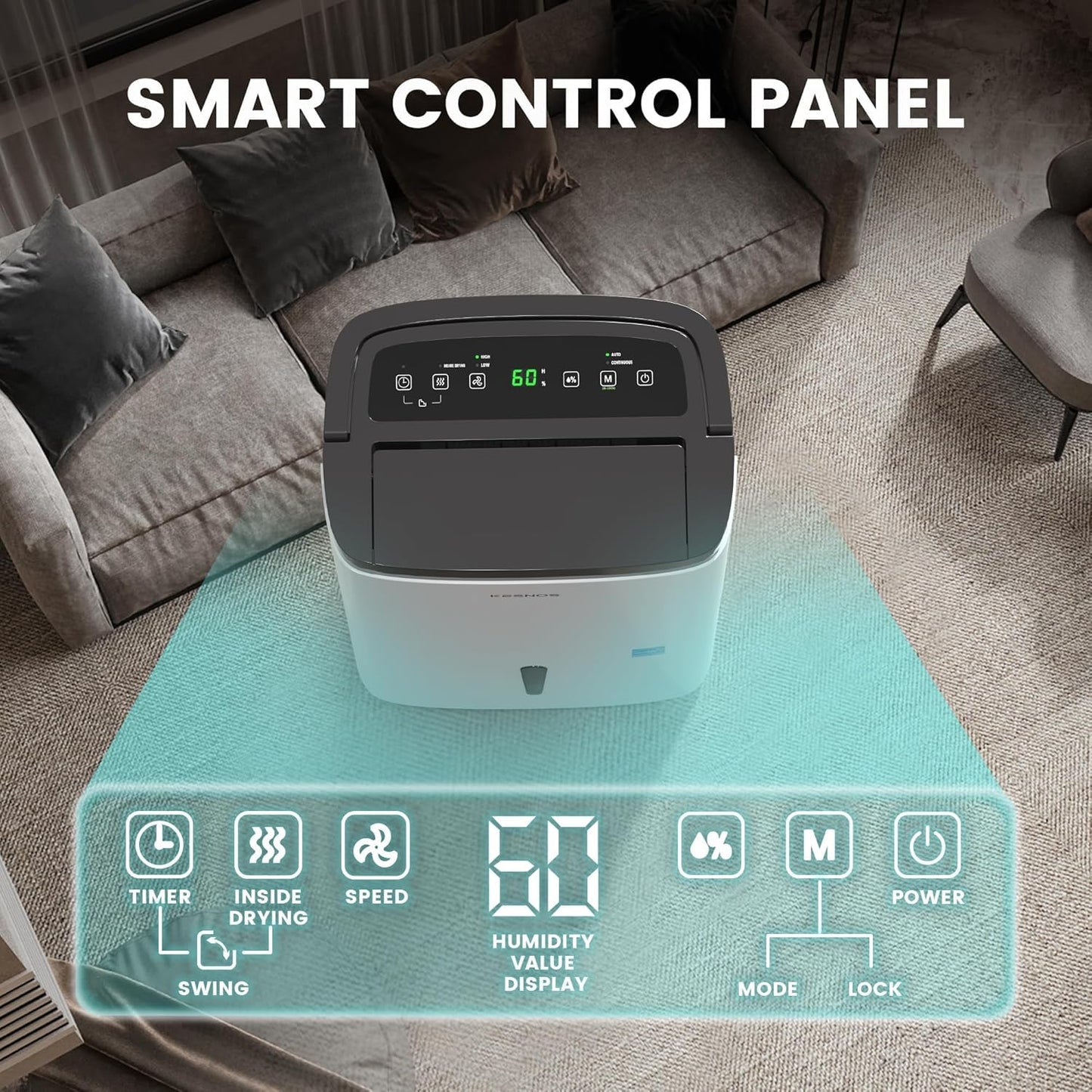 Kesnos 80 Pints 2025 Energy Star Dehumidifier for Home & Basement with Drain Hose, Ideal for Large Spaces up to 5,500 Sq. Ft., Featuring Auto Defrost & Self-Drying Function