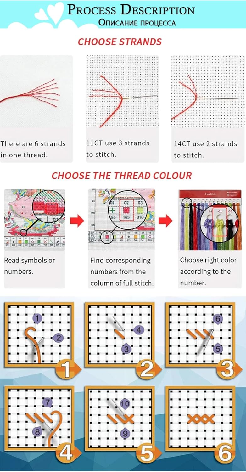 Hopeart Stamped Cross Stitch Kits for Beginner Embroidery Kits for Beginners Adults DIY 11CT Cross Stitch Patterns Needlepoint Kits Crossstitching Kits-Cat Reading 16x20 inch