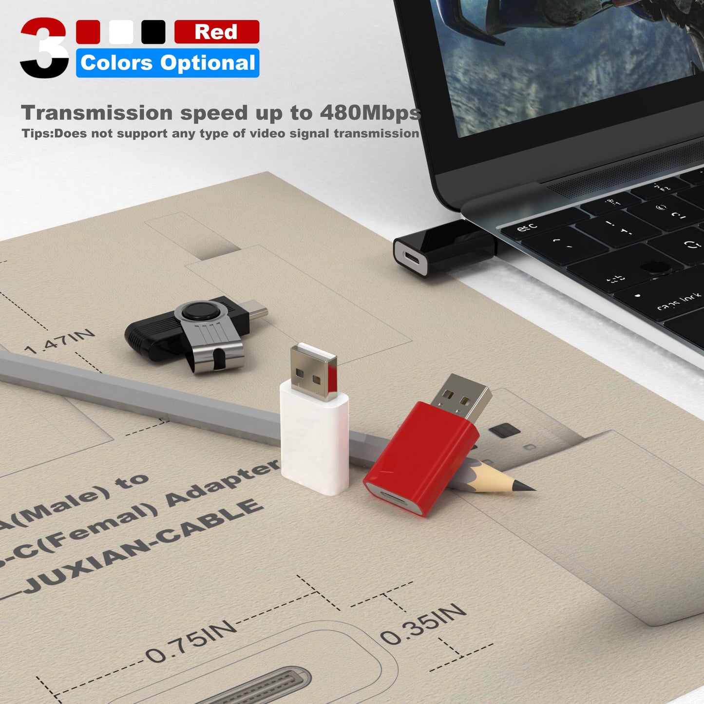 Lmuboy Usb To Usb-C Adapter Pack-4,Compatible With Apple Magsafe Watch 7/8/9/10/Se/Ultra,Type-C Female To Usb Male Adapter For I