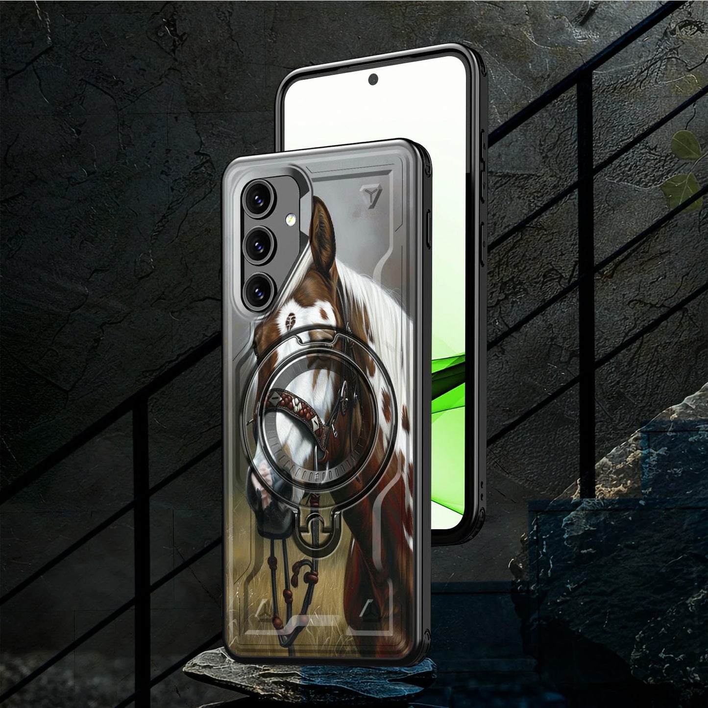 Rwutytiul For Samsung S25 Plus/Galaxy S24 Plus 6.7 Magnetic Case With Wrist Strap, Kickstand Anti-Scratch Hard Pc Silicone Shock