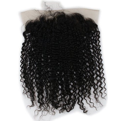 Dreambeauty 13×6" Lace Frontal Closure Jerry Curl Brazilian Virgin Human Hair Free Part Ear to Ear Full Lace Frontal Bleached Knots with Baby Hair Natural Color (16 inch)
