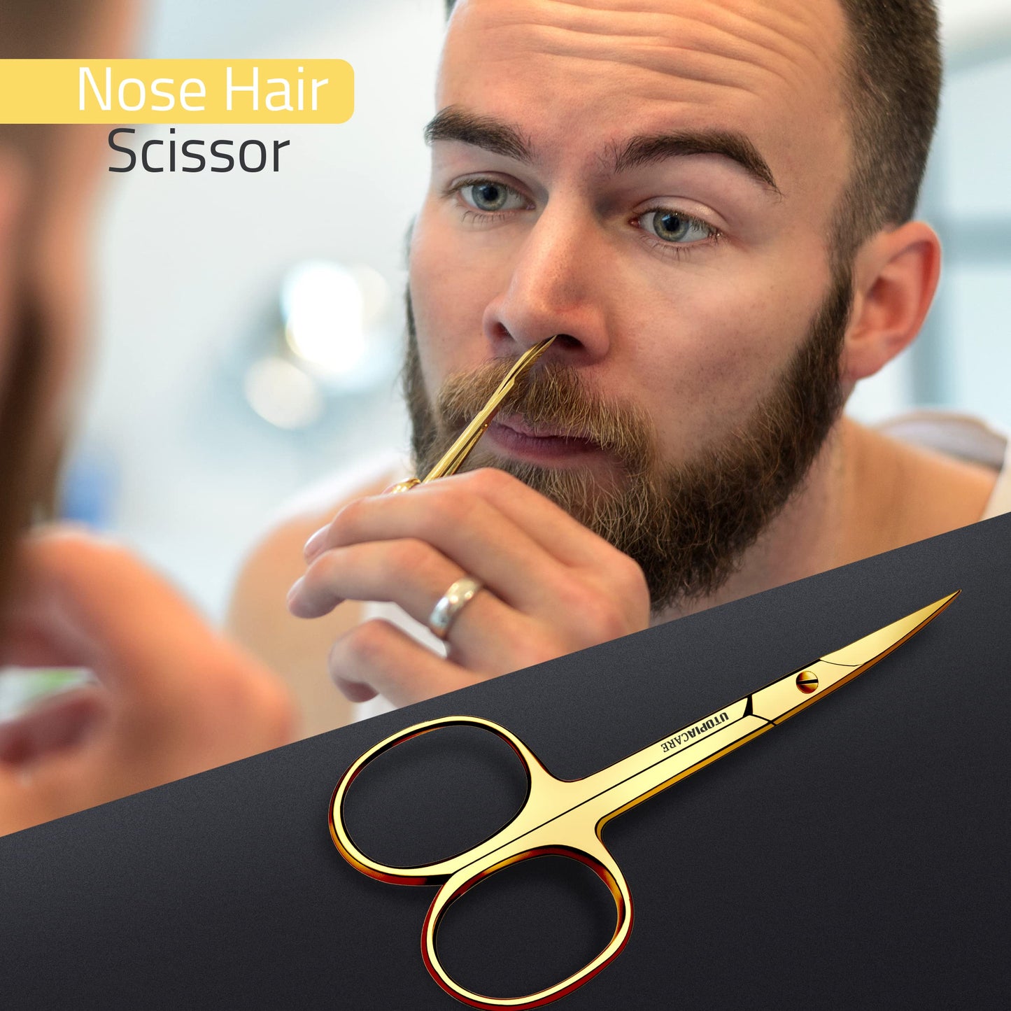 Utopia Care Eyebrow Scissors, Professional Stainless Steel Small Shears for Men and Women, Nose Hair Scissors for Grooming Musta