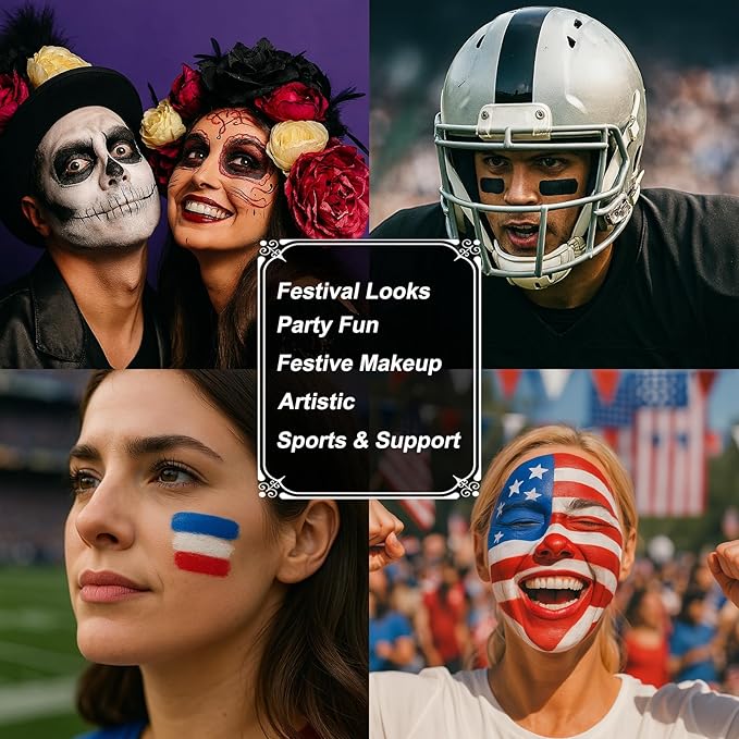 BOBISUKA Blue Body Face Paint Stick, Royal Blue Eye Black for Baseball Football Softball Sports, Blendable Body Painting Halloween Makeup Ideal for Avatar Galaxy Looks