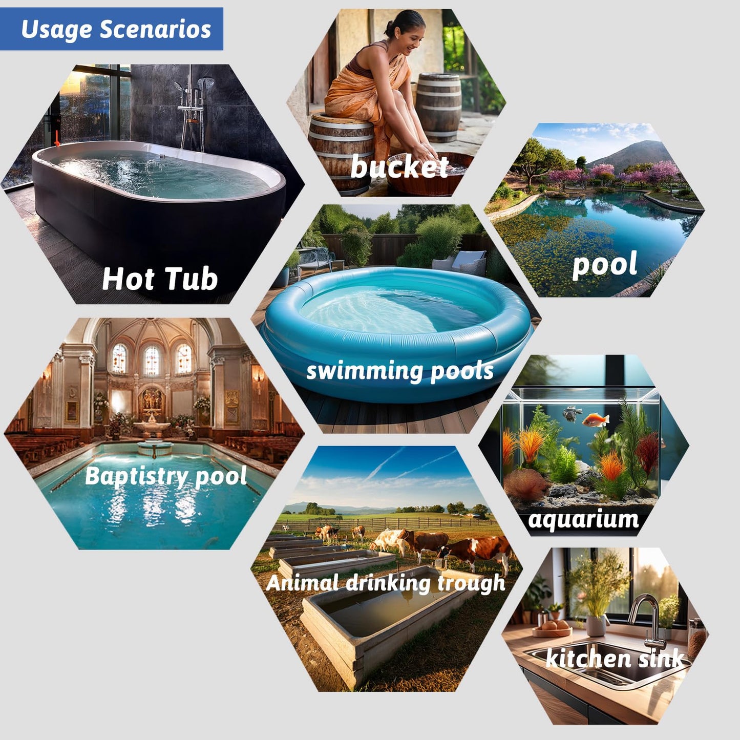 XCLBTFDC 1500W Submersible Water Heater Portable Electric Pool and Hot Tub Immersion Water Heater with Temp Control, WiFi Timer for Inflatable Pool, Spa, Inflatable Pool, above ground pool and Bathtub