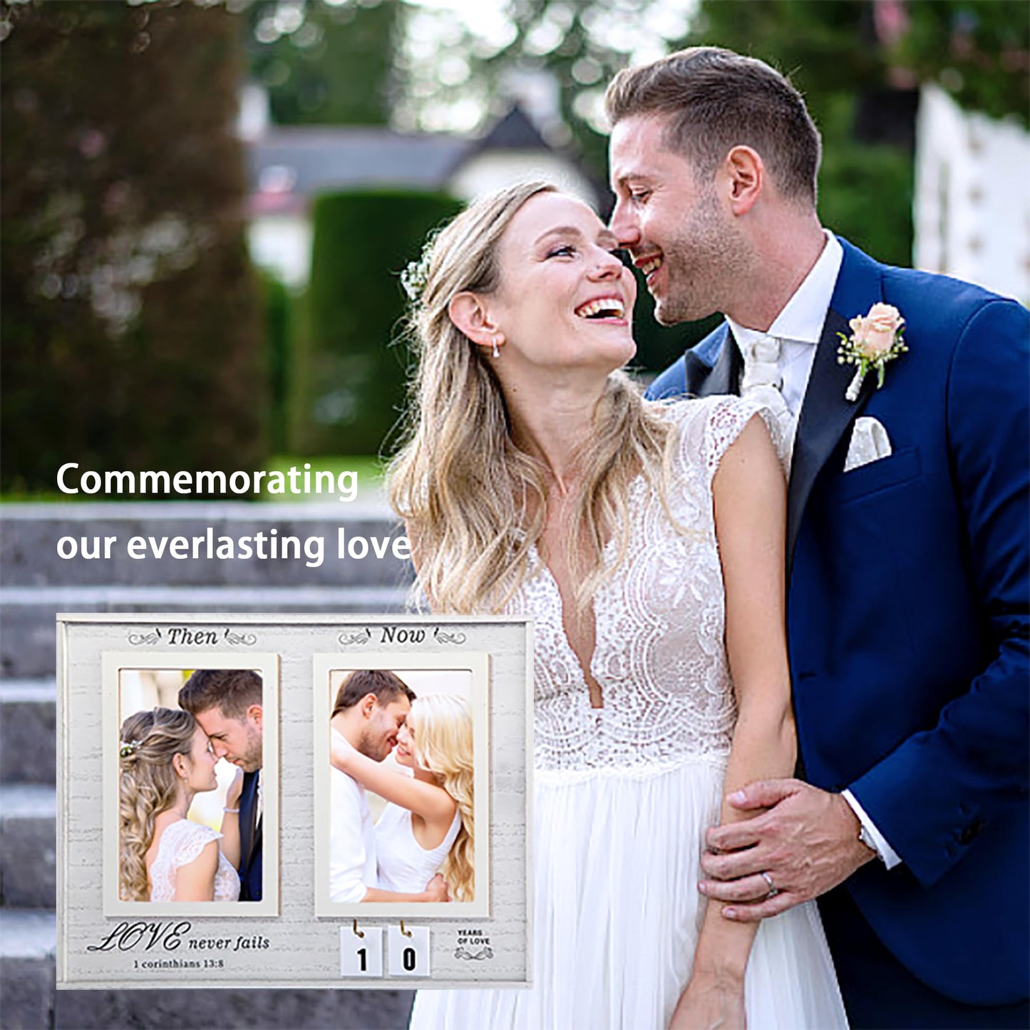 SARLUNA Then & Now Anniversary Picture Frame, 1-99 Years of Joy Anniversary Wedding Gifts. Perfect for Couples, Husbands, Wives, and Bridal Showers- With Affectionate Quotations…