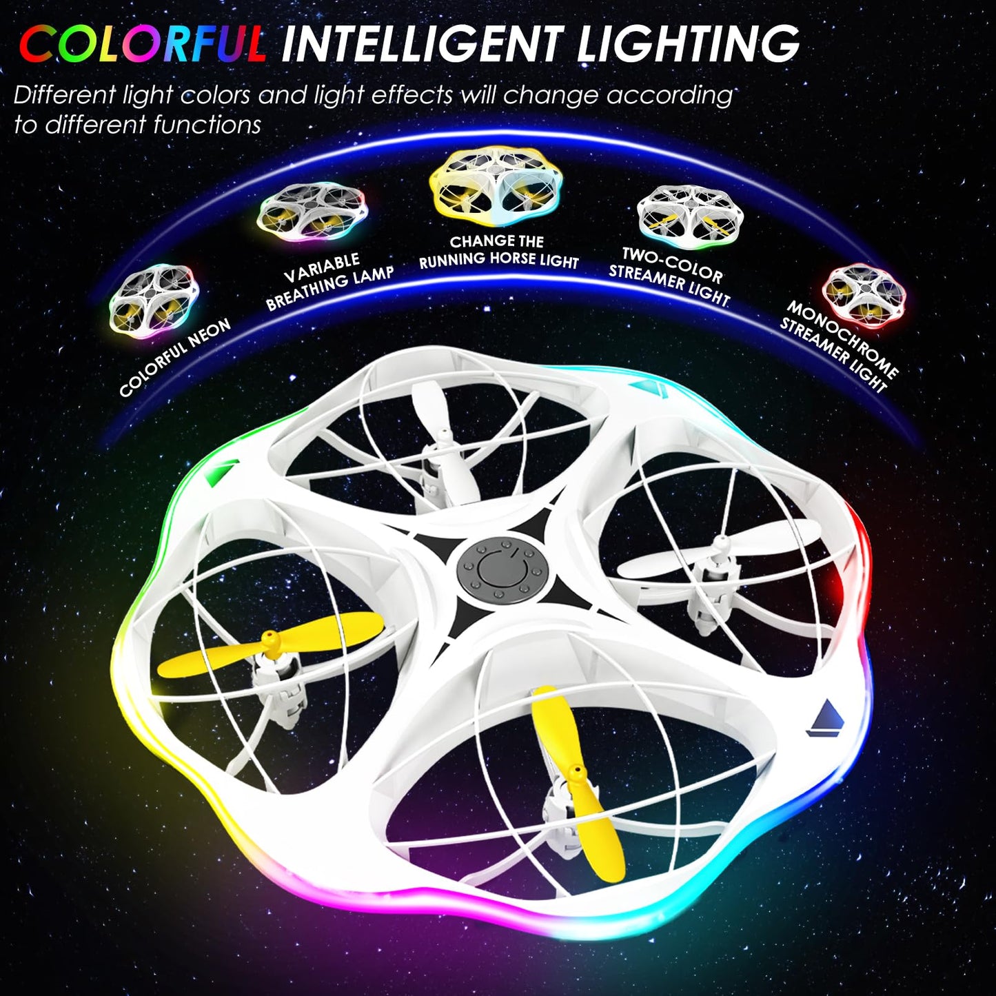 Lawfig Mini Drone for Kids and Beginners, 2024 RC Plane Helicopter Quadcopter Aircraft with Coolful RC Light, Remote Control Airplane with 360° Flip, Surround Flight, Kids Gift Toys for Boys and Girls