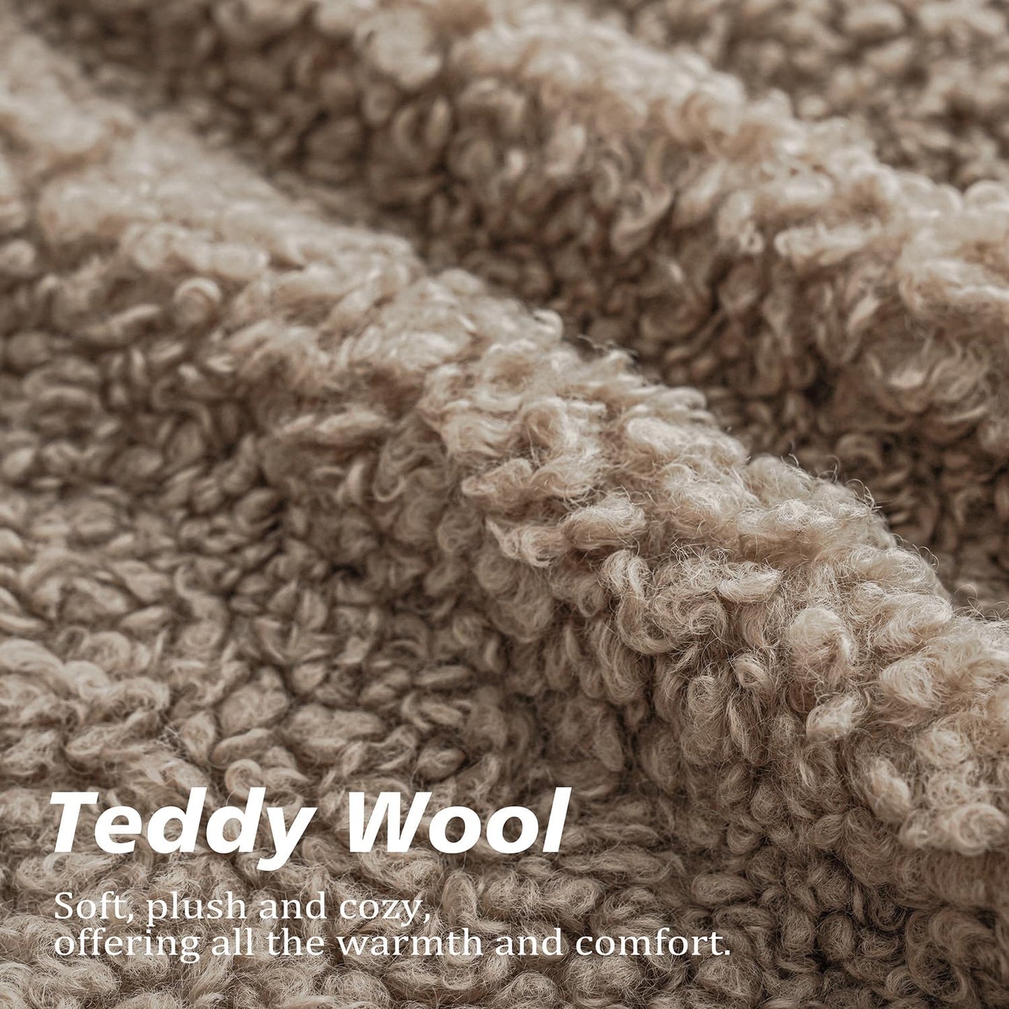 Foindtower 2 Pieces 22x22 Inch Khaki, Faux Fur Throw Pillow Cover Accent Sherpa Pillow Fuzzy Soft Pillowcases Sheepskin Decorative Fleece Cushion Case for Bed Couch Living Room
