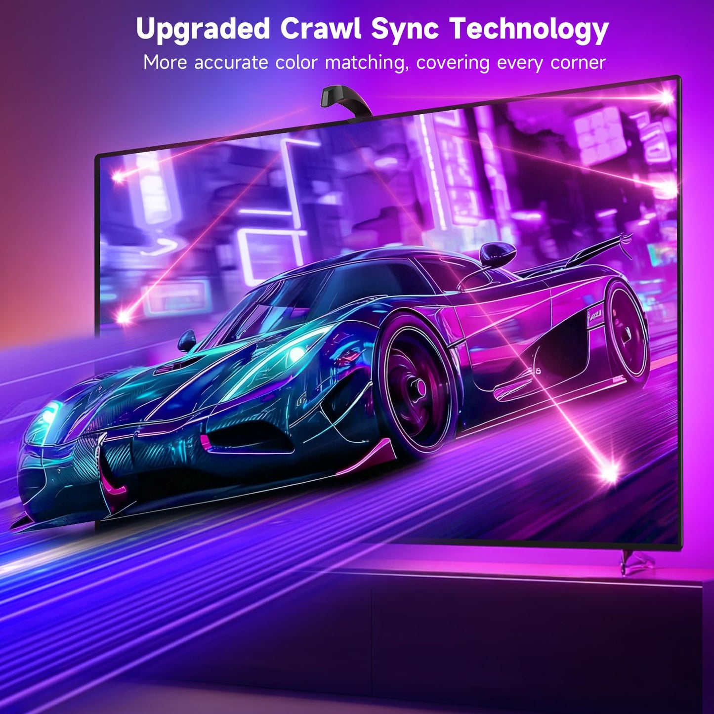 FFJ TV Backlight, 18ft RGB LED Strip Lights That Change with 75-85 Inch Screen, Smart App Control, Music Sync, for Home Decoration - Upgraded Version